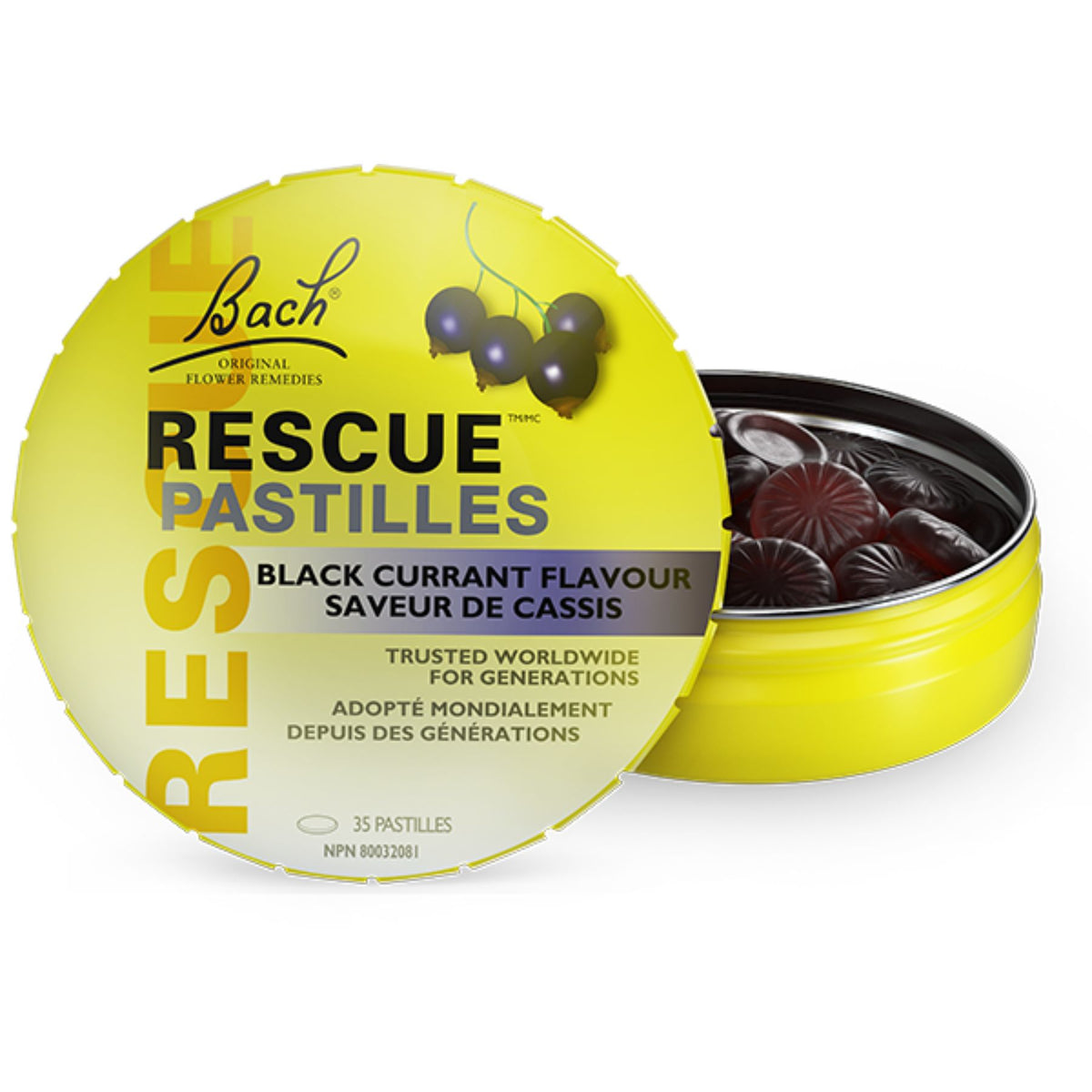 Bach Rescue Pastilles Black Currant Flavour 35s
