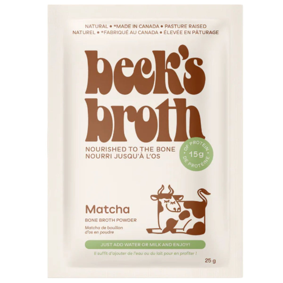 Beck's Broth Matcha Bone Broth Powder 25g (Single)