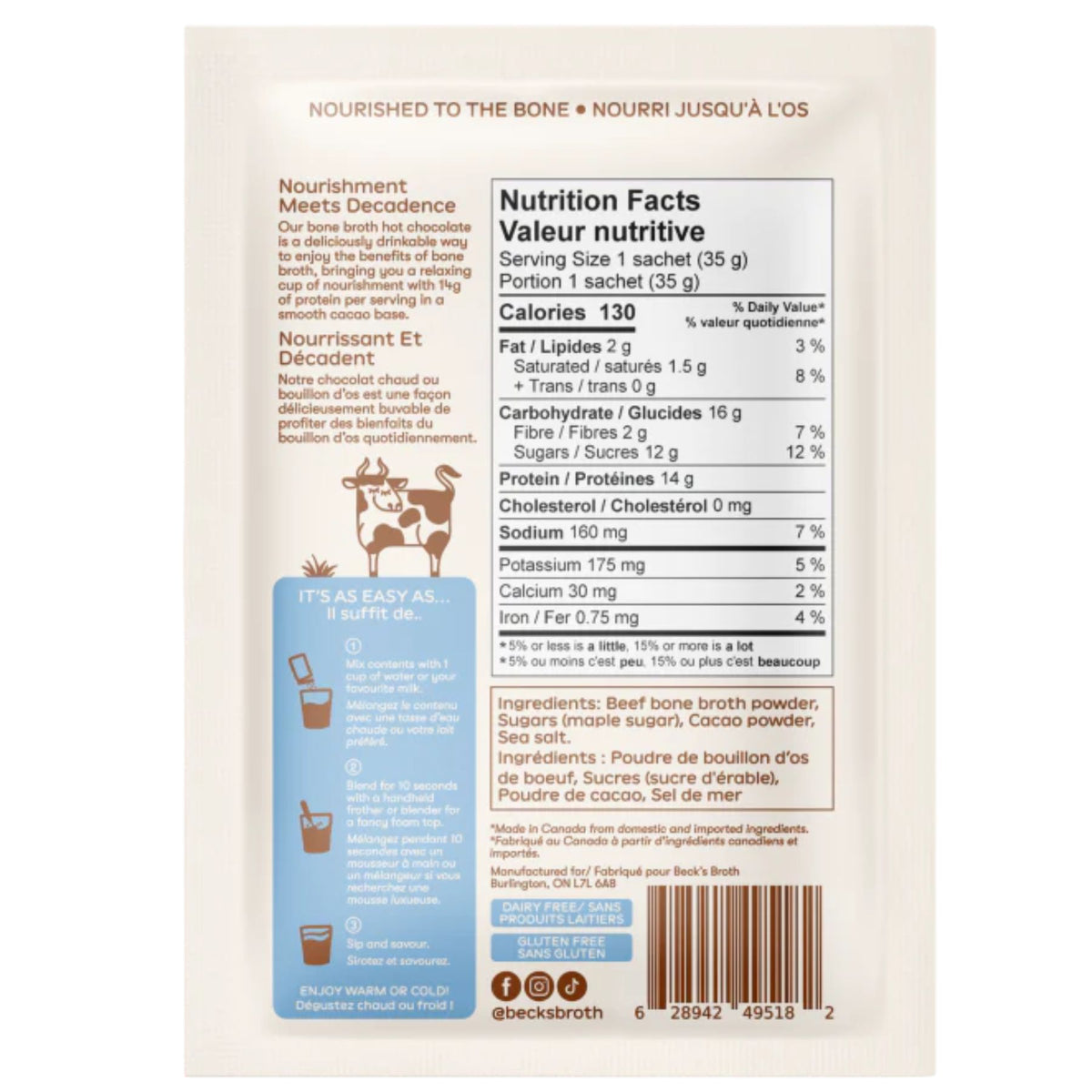 Beck's Broth Hot Chocolate 1pk (single sachet)