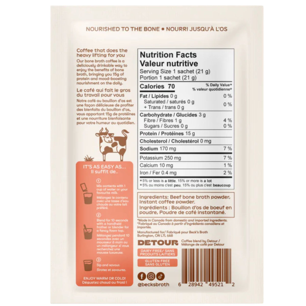 Beck's Broth Instant Coffee 1pk (single sachet)