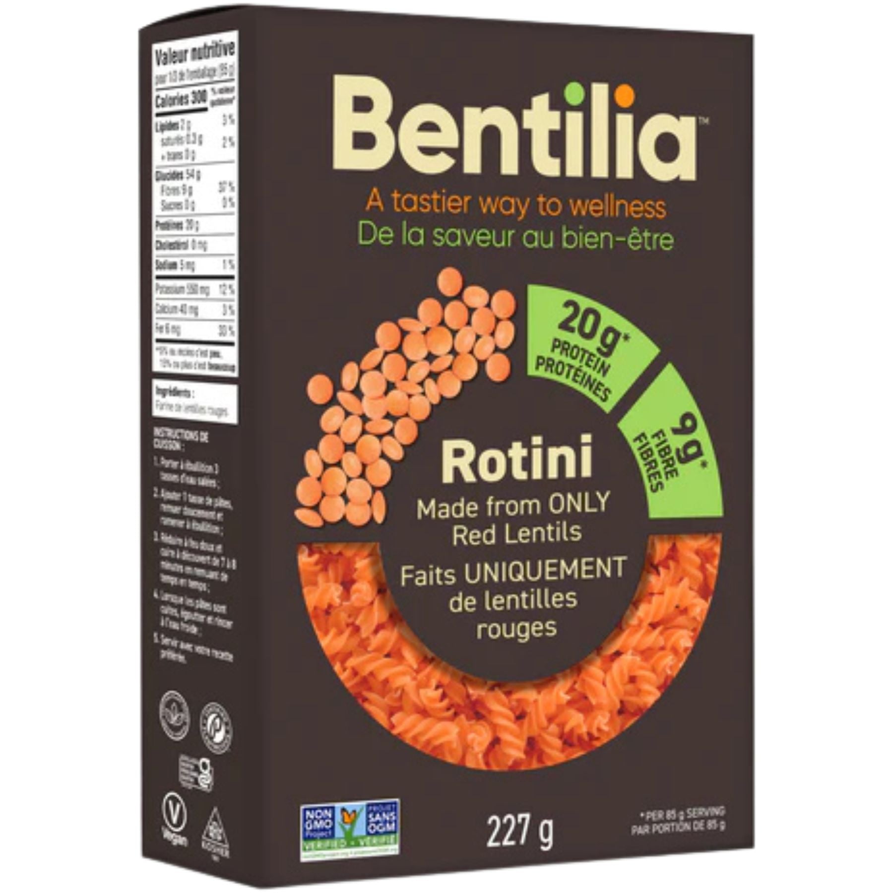 Bentilia Red Lentil Rotini Pasta 227g