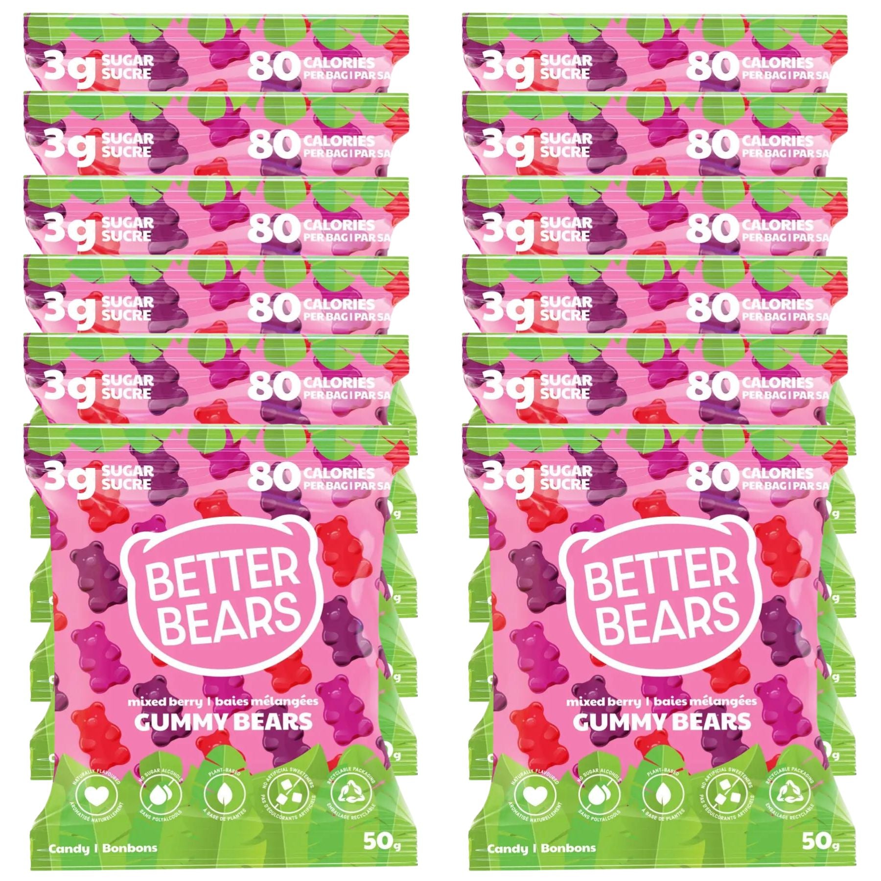 Better Bears Mixed Berry Gummy Bears - Pack of 12x50g