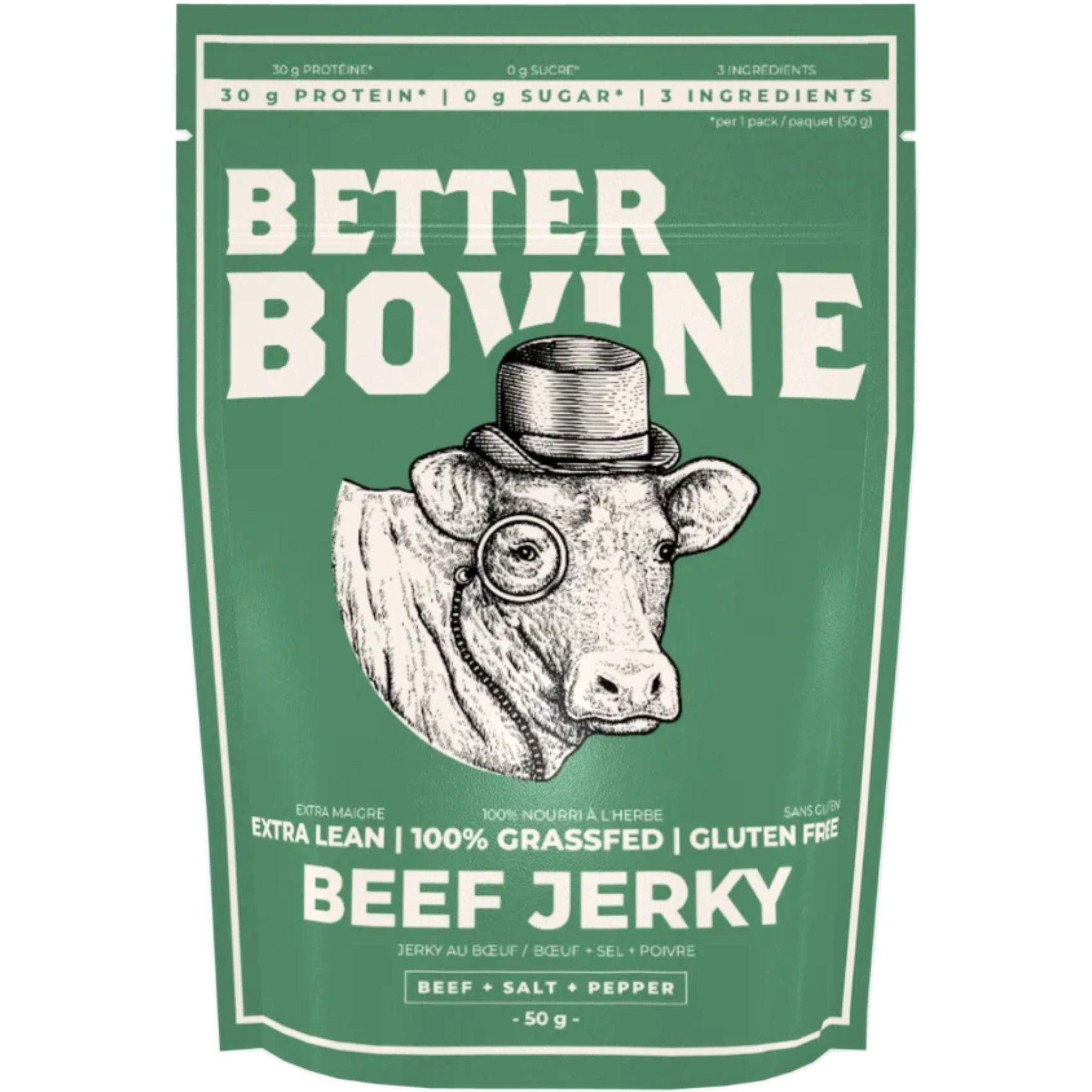 Better Bovine 100% Grass-fed Extra Lean Beef Jerky 50g