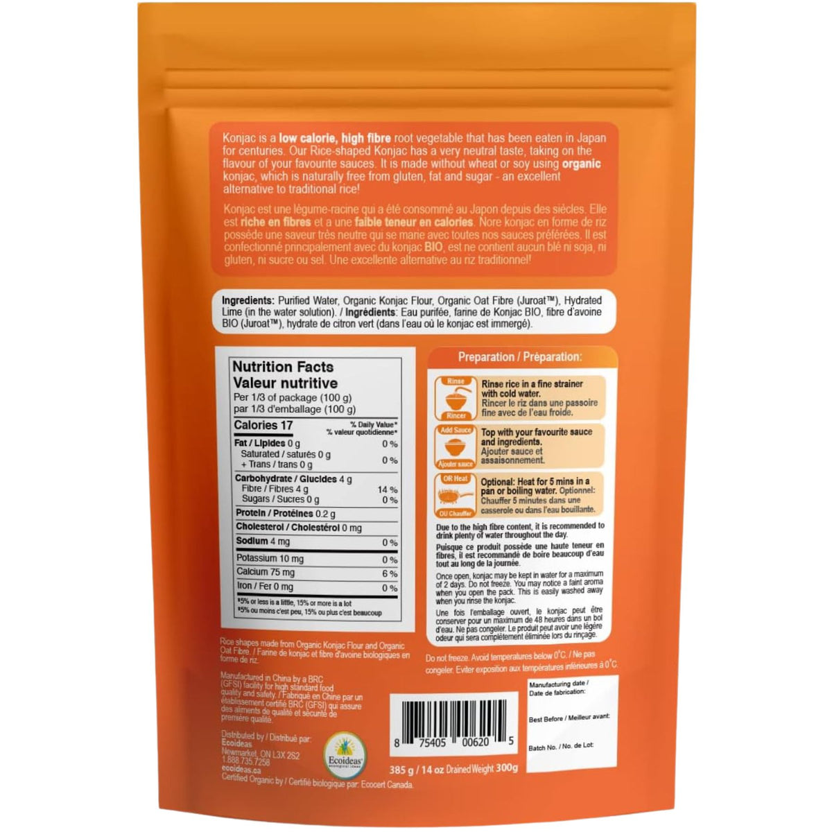 Better Than Rice Organic Konjac-Shaped Rice 385g