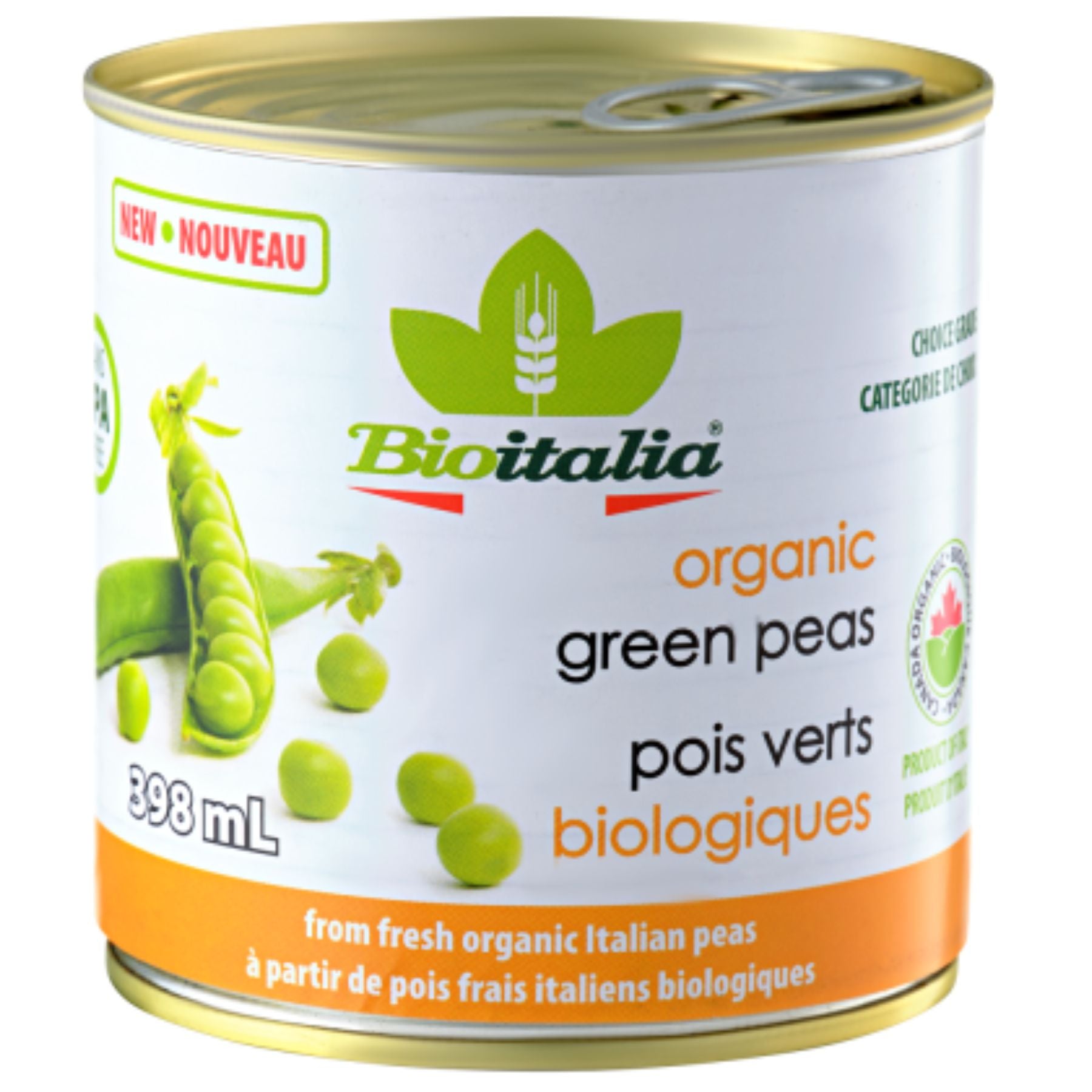 Bioitalia Organic Green Peas 398ml