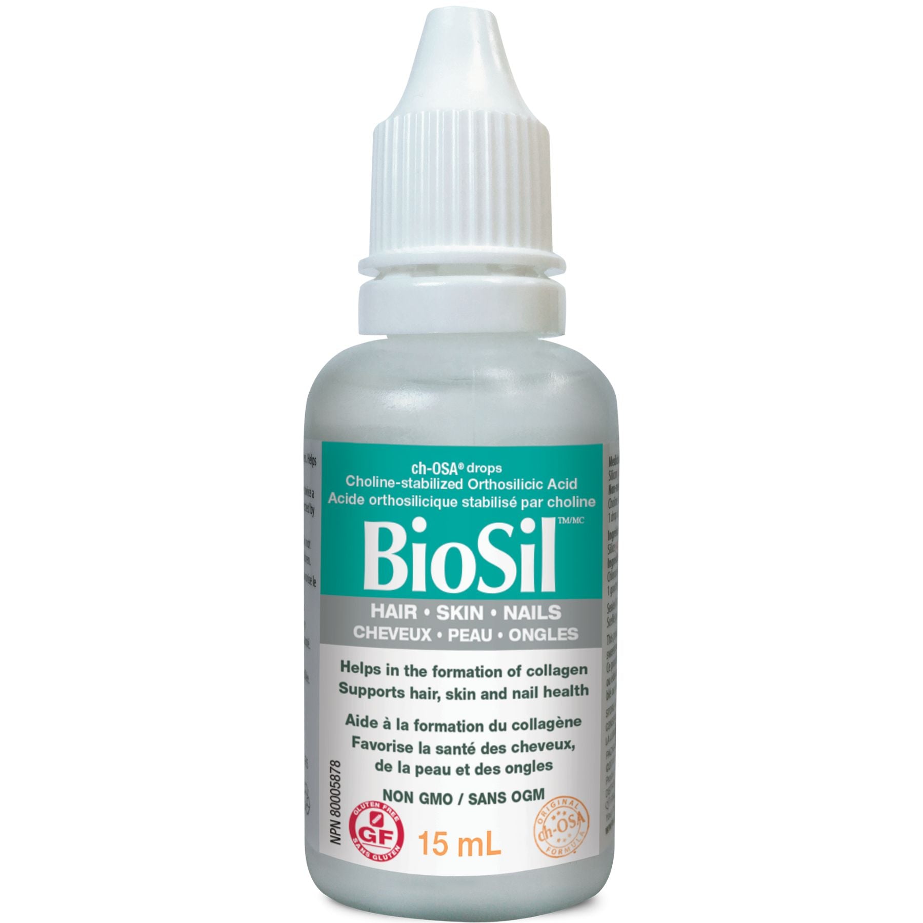 BioSil Choline-Stabilized Orthosilicic Acid Hair, Skin & Nails Liquid 15mL