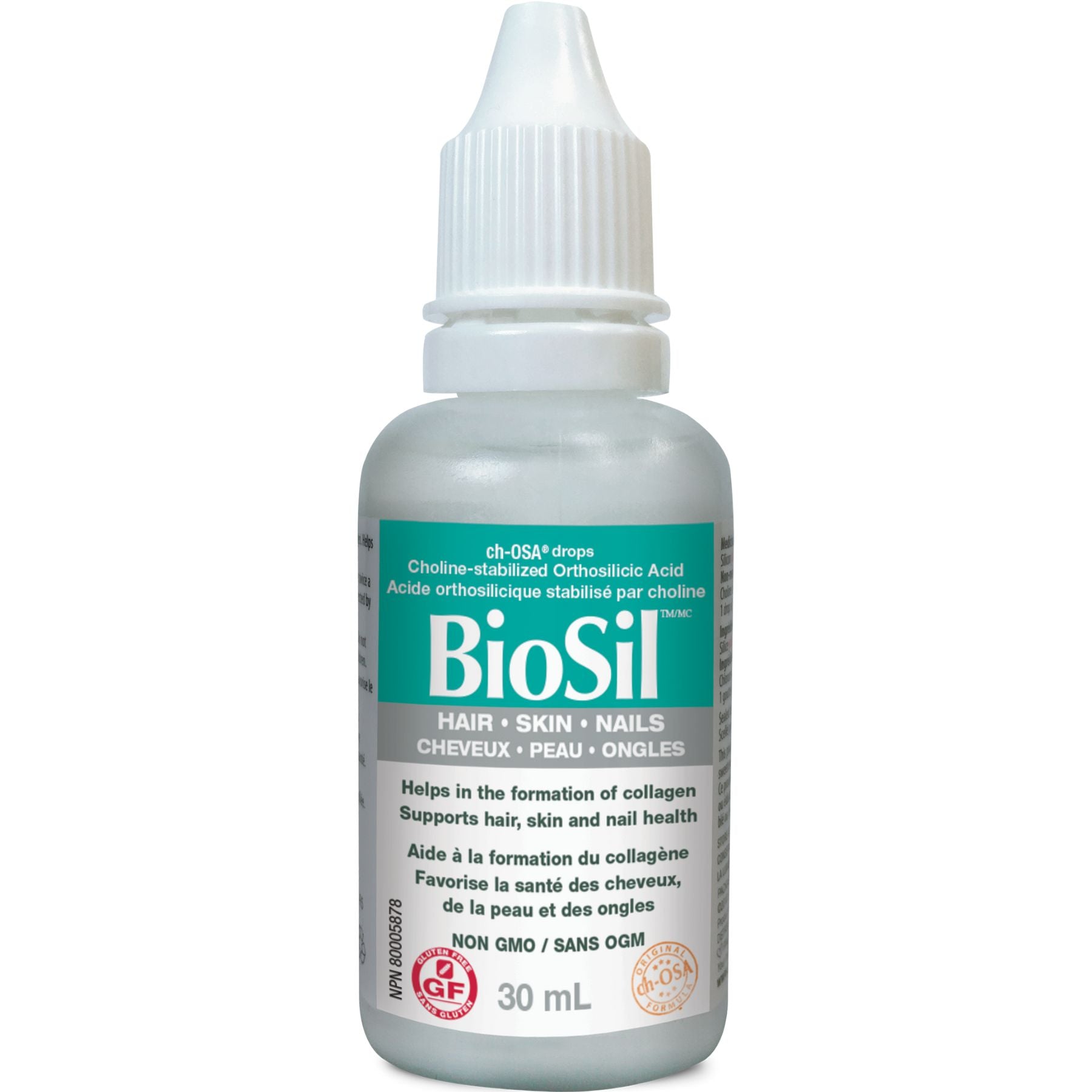 BioSil Choline-Stabilized Orthosilicic Acid Hair, Skin & Nails Liquid 30mL