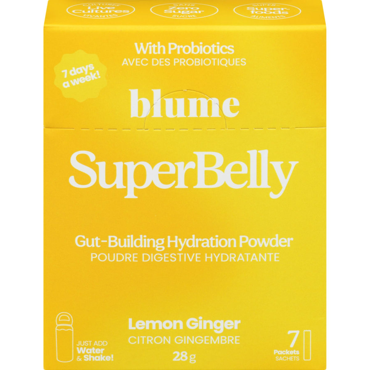 Blume SuperBelly Gut-Building Hydration Sachets Lemon Ginger 7pk