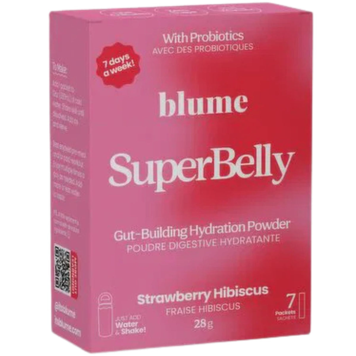 Blume SuperBelly Gut-Building Hydration Sachets Strawberry Hibiscus 7pk