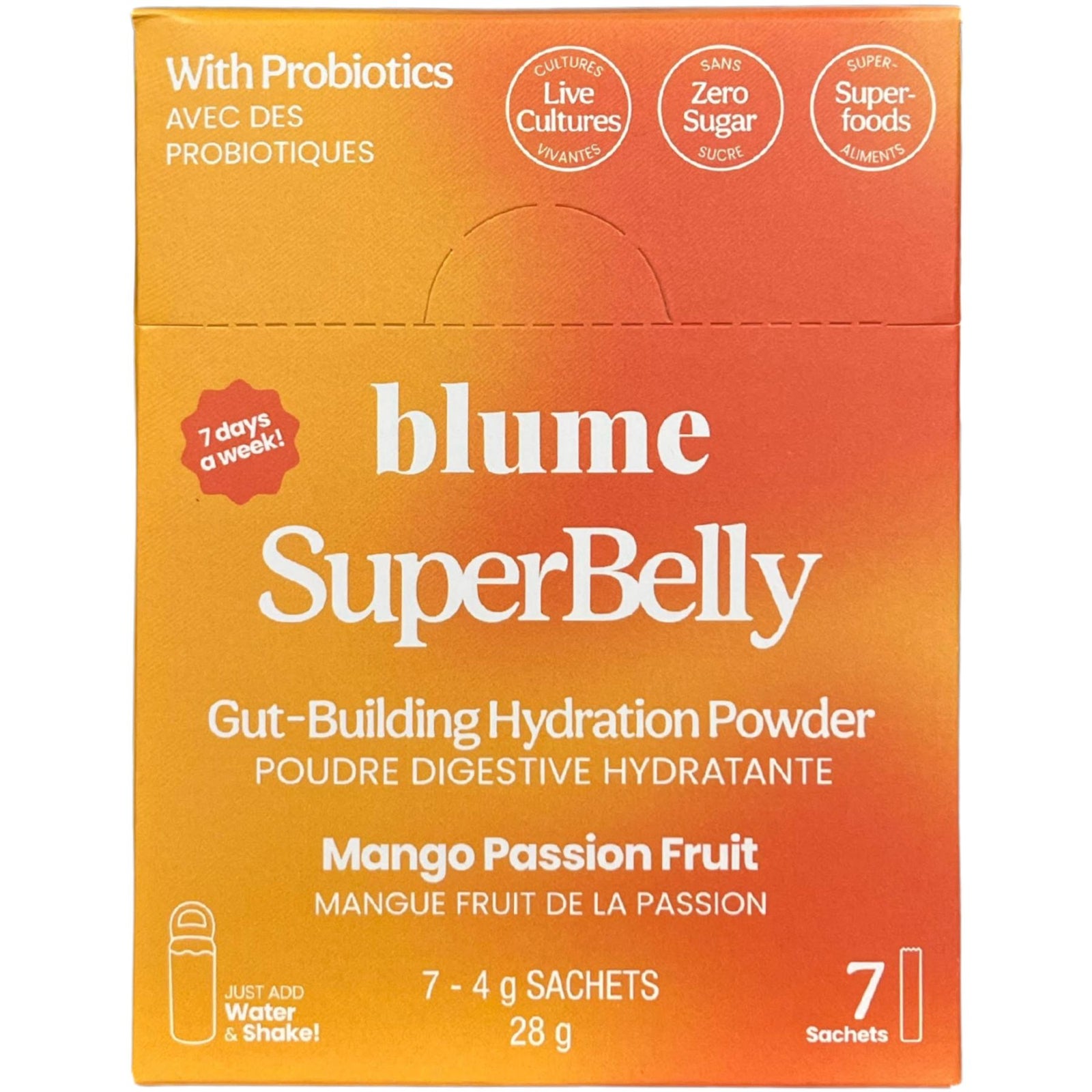Blume SuperBelly Gut-Building Hydration Sachets Mango Passionfruit 7pk
