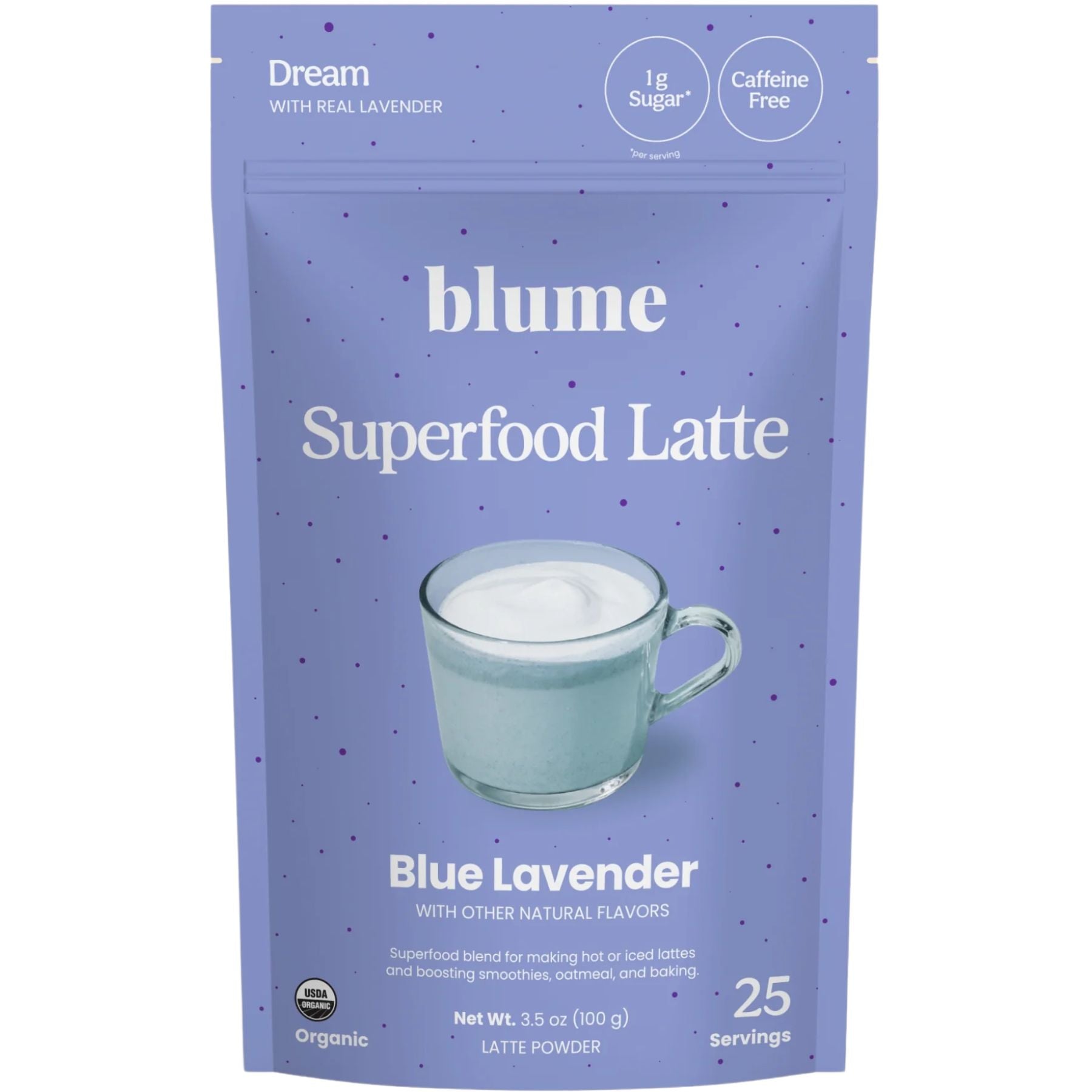 Blume Superfood Latte Powder Blue Lavender Blend 100g