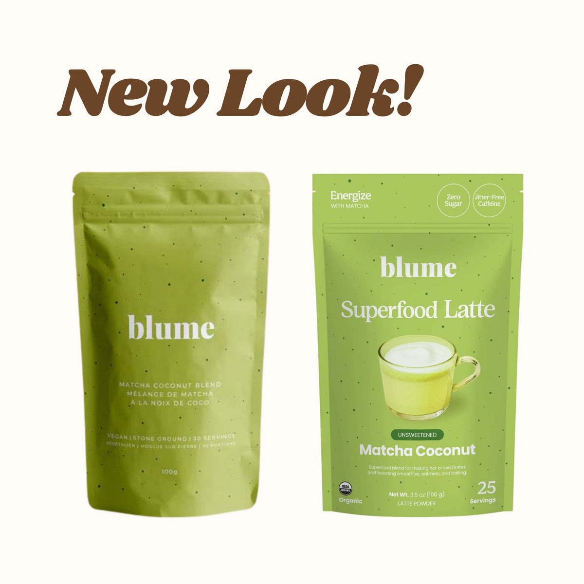 Blume Superfood Latte Powder Matcha Coconut Blend 100g