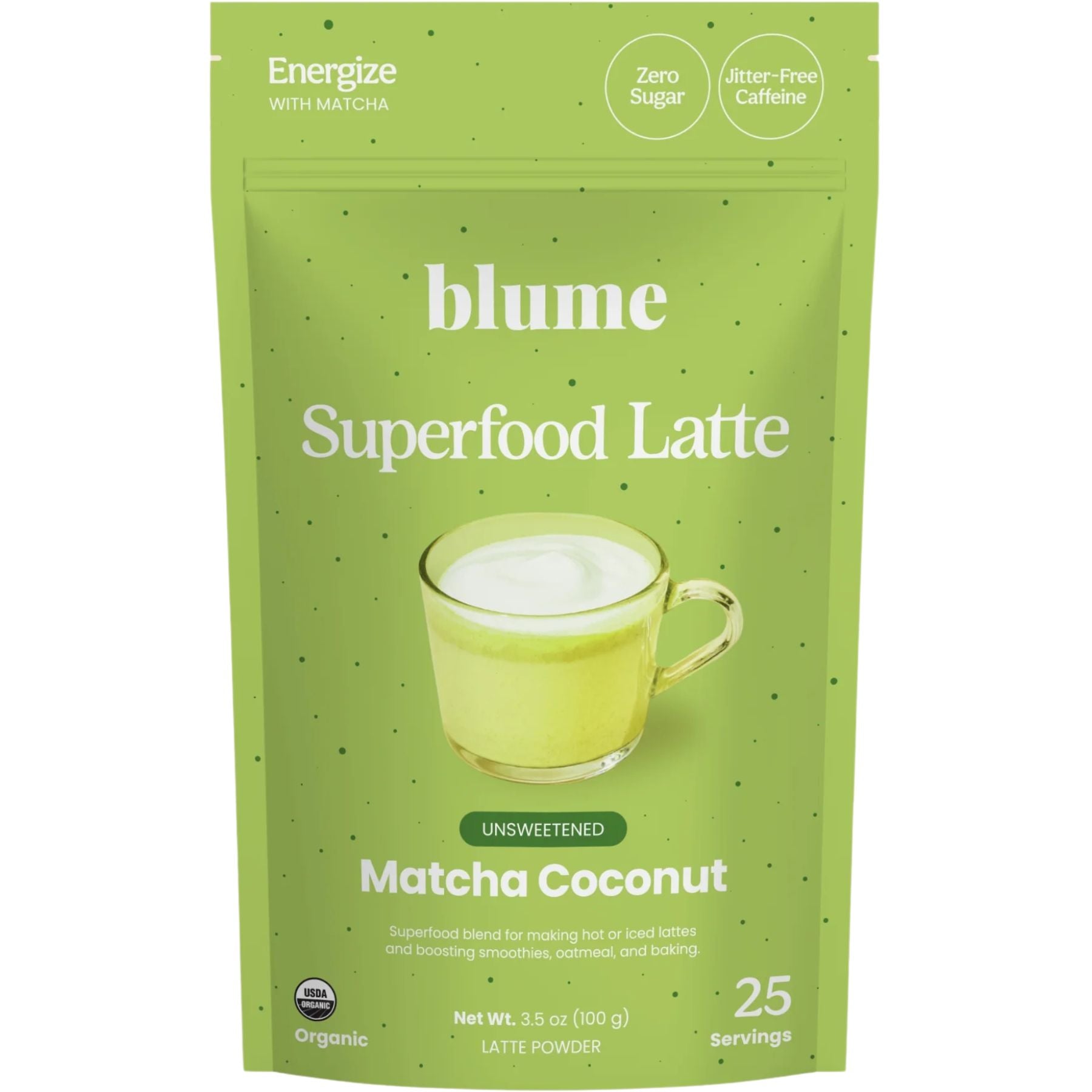 Blume Superfood Latte Powder Matcha Coconut Blend 100g