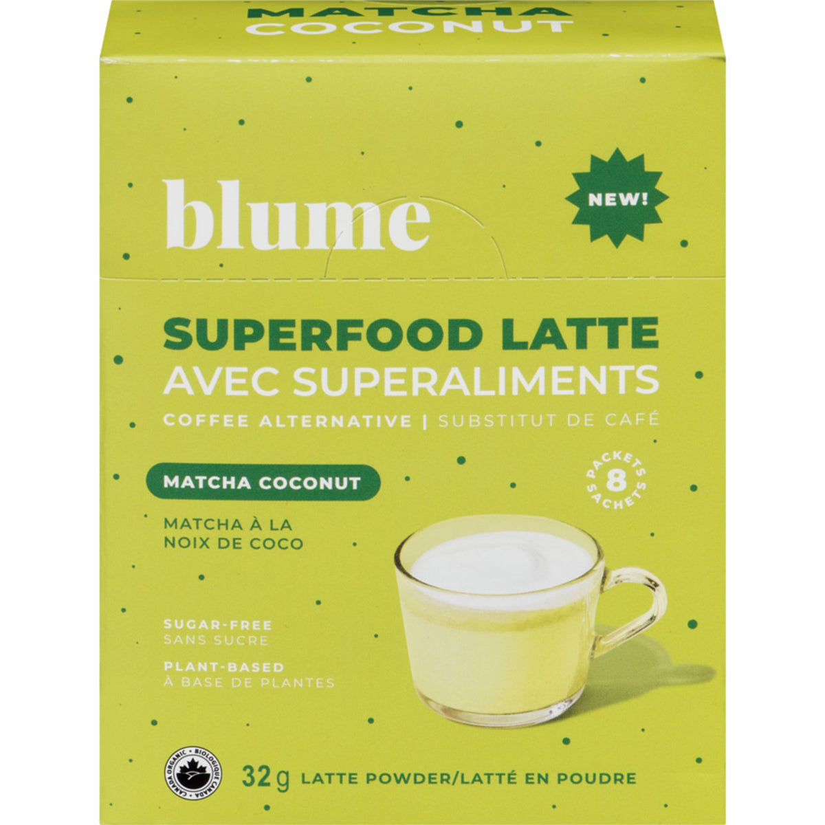 Blume Superfood Latte Matcha Coconut Blend Single Serve 8pk