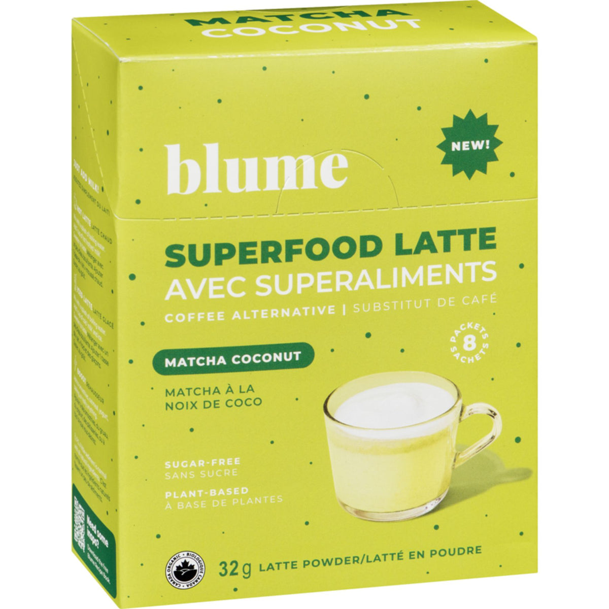 Blume Superfood Latte Matcha Coconut Blend Single Serve 8pk