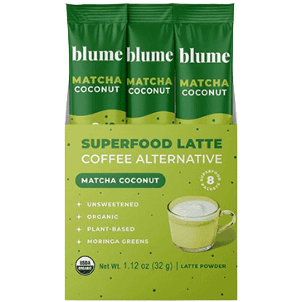 Blume Superfood Latte Matcha Coconut Blend Single Serve 8pk