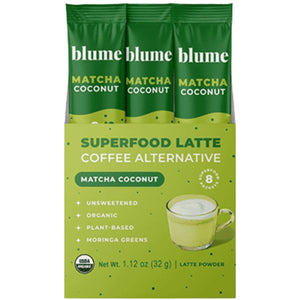 Blume Superfood Latte Powder Matcha Coconut - Sachets 8ct