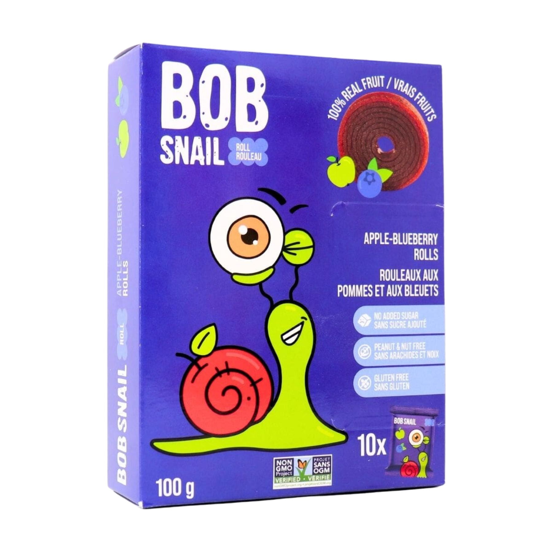 Bob Snail Fruit Rolls - Apple Blueberry 10pk