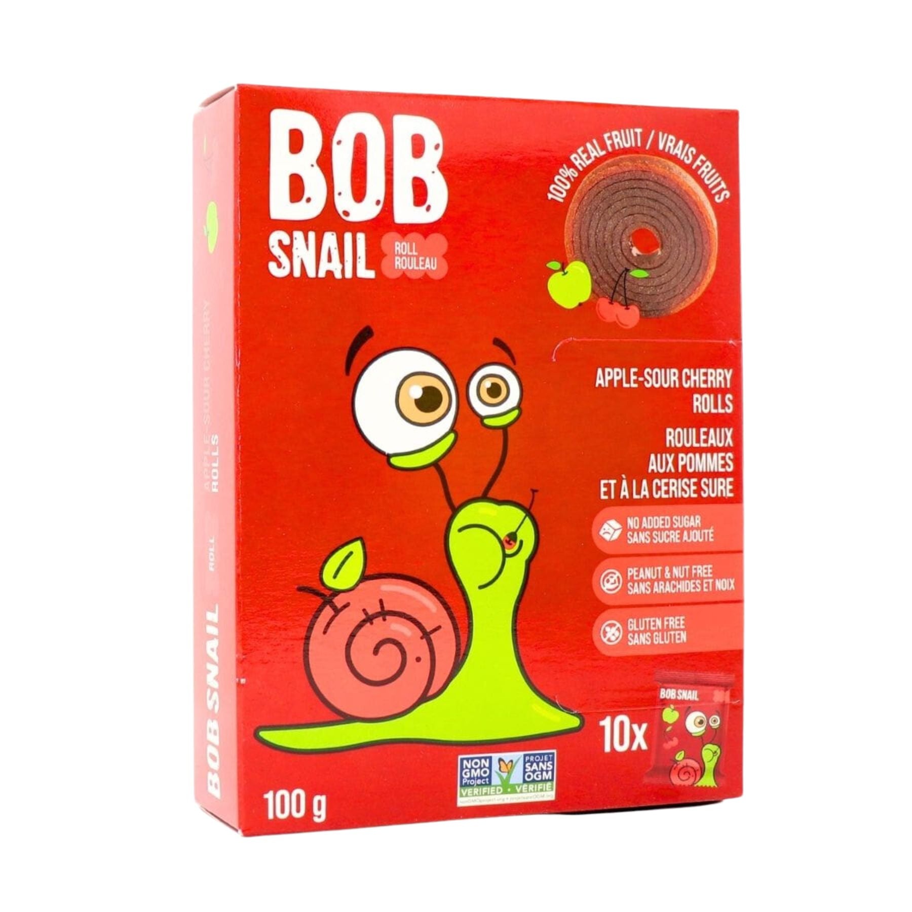 Bob Snail Fruit Rolls - Apple Sour Cherry 10pk