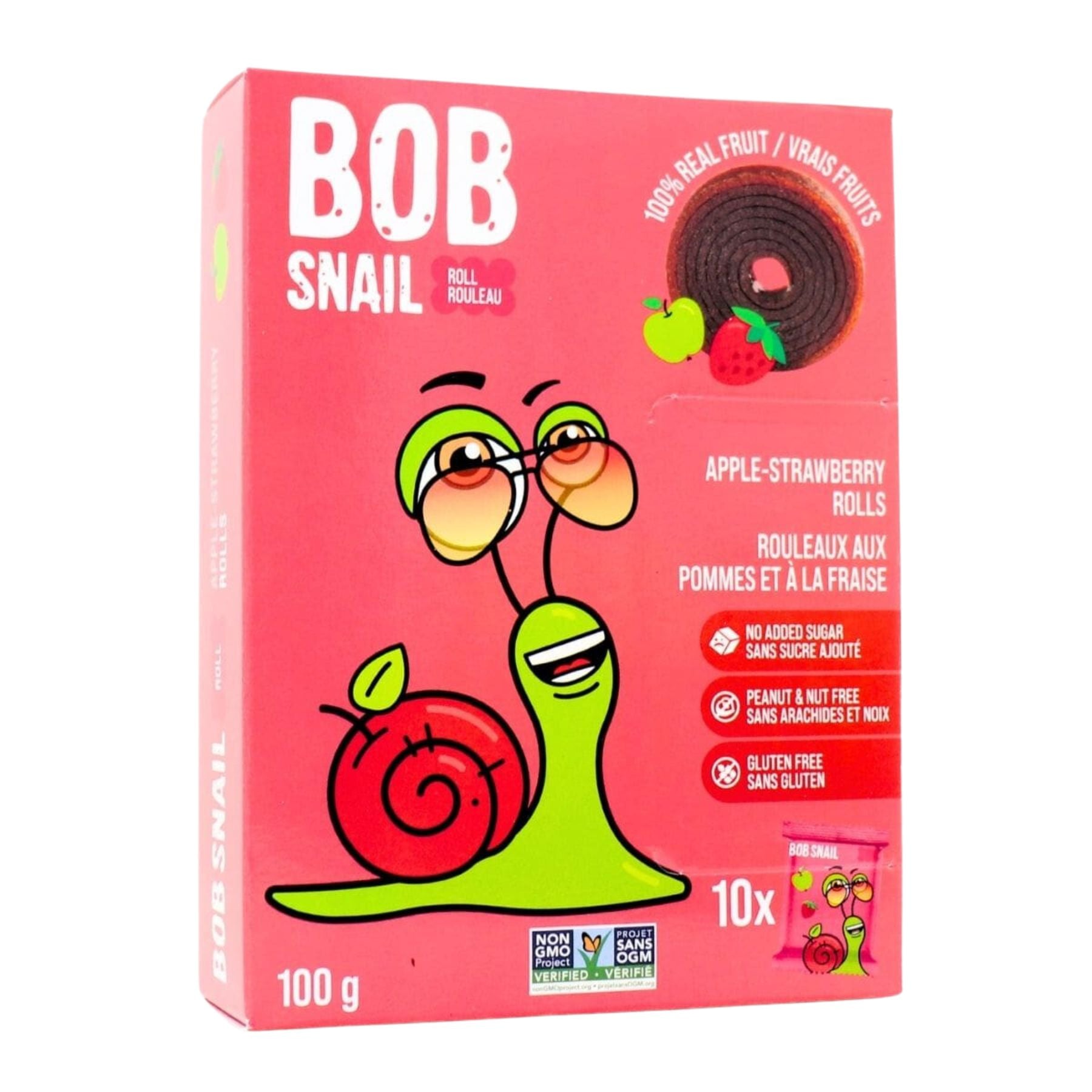 Bob Snail Fruit Rolls - Apple Strawberry 10pk