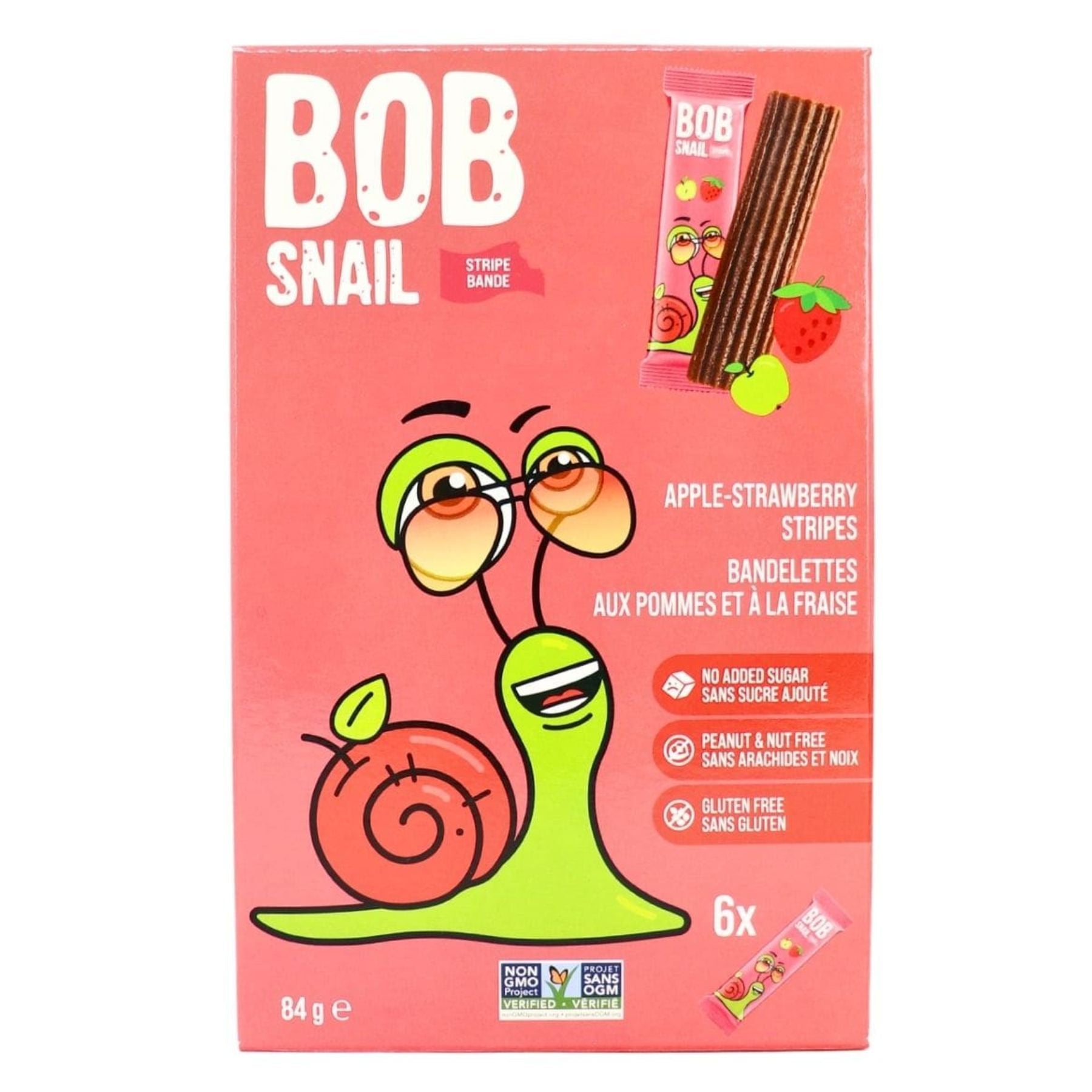 Bob Snail Fruit Stripes - Apple Strawberry 6pk