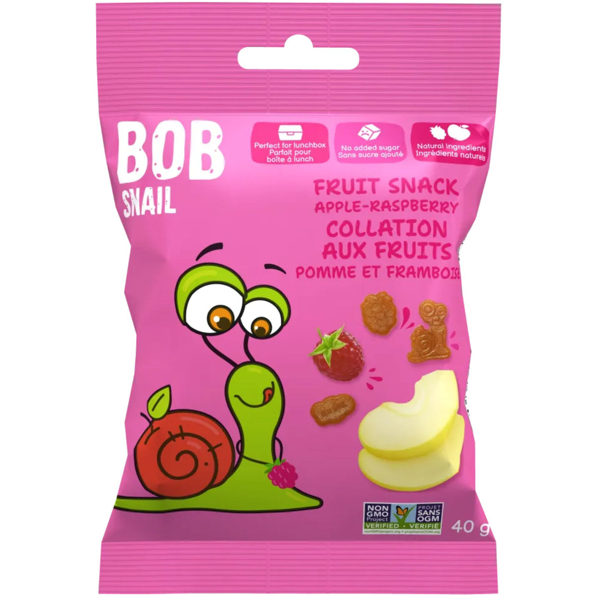 Bob Snail No Added Sugar Fruit Snack Apple Raspberry 40g