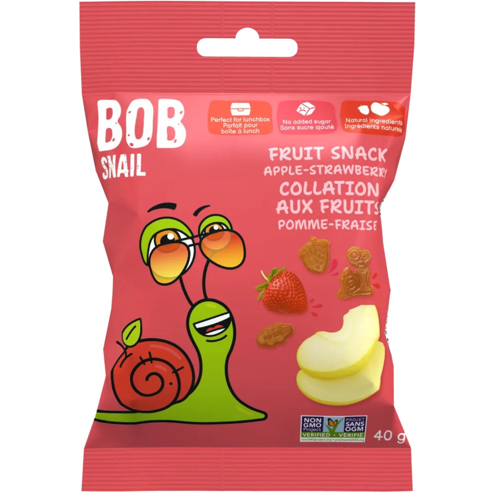 Bob Snail No Added Sugar Fruit Snack Apple Strawberry 40g