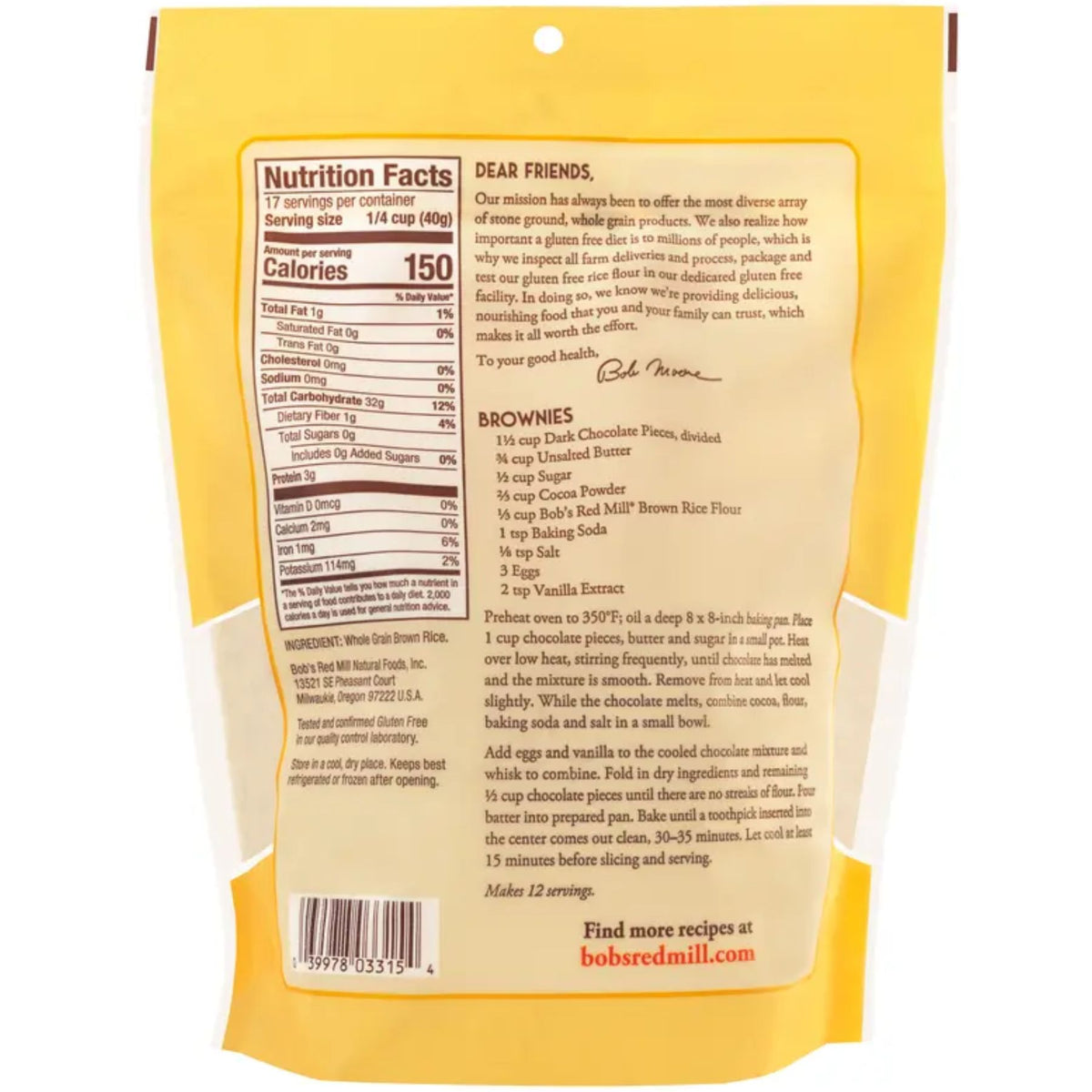Bob's Red Mill Brown Rice Flour 680g