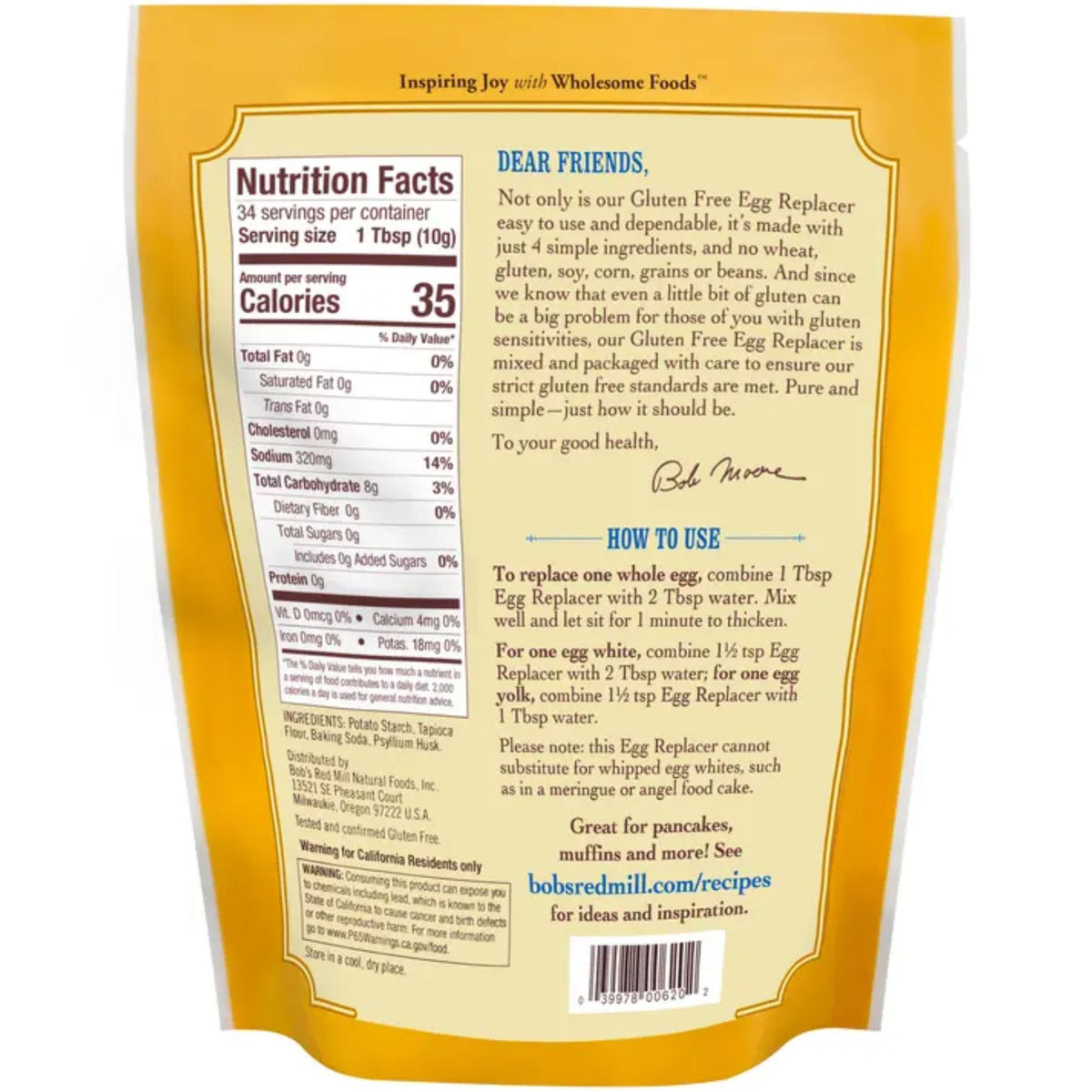 Bob's Red Mill Gluten Free Egg Replacer 340g