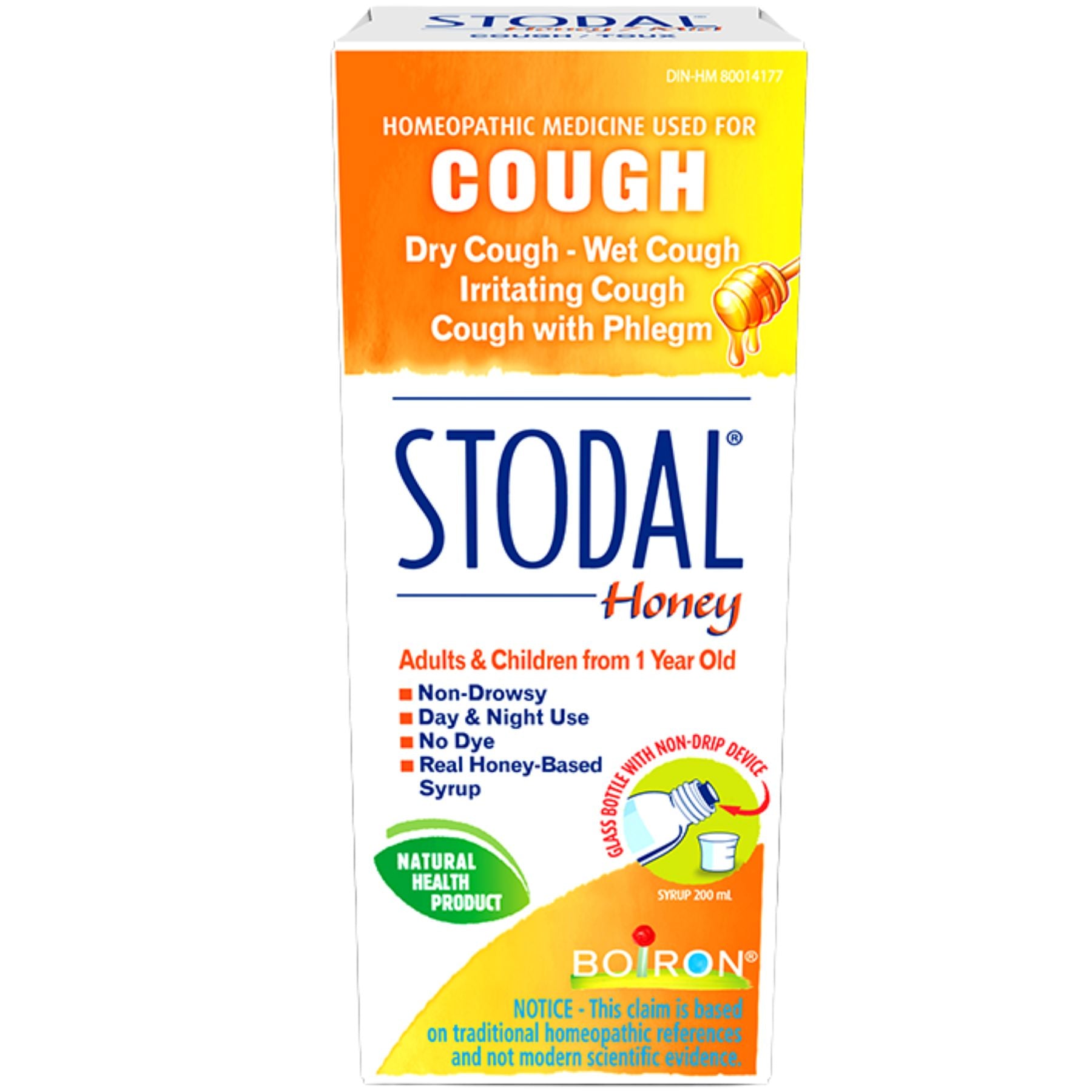 Boiron Adult Stodal Honey Cough Syrup 200ml