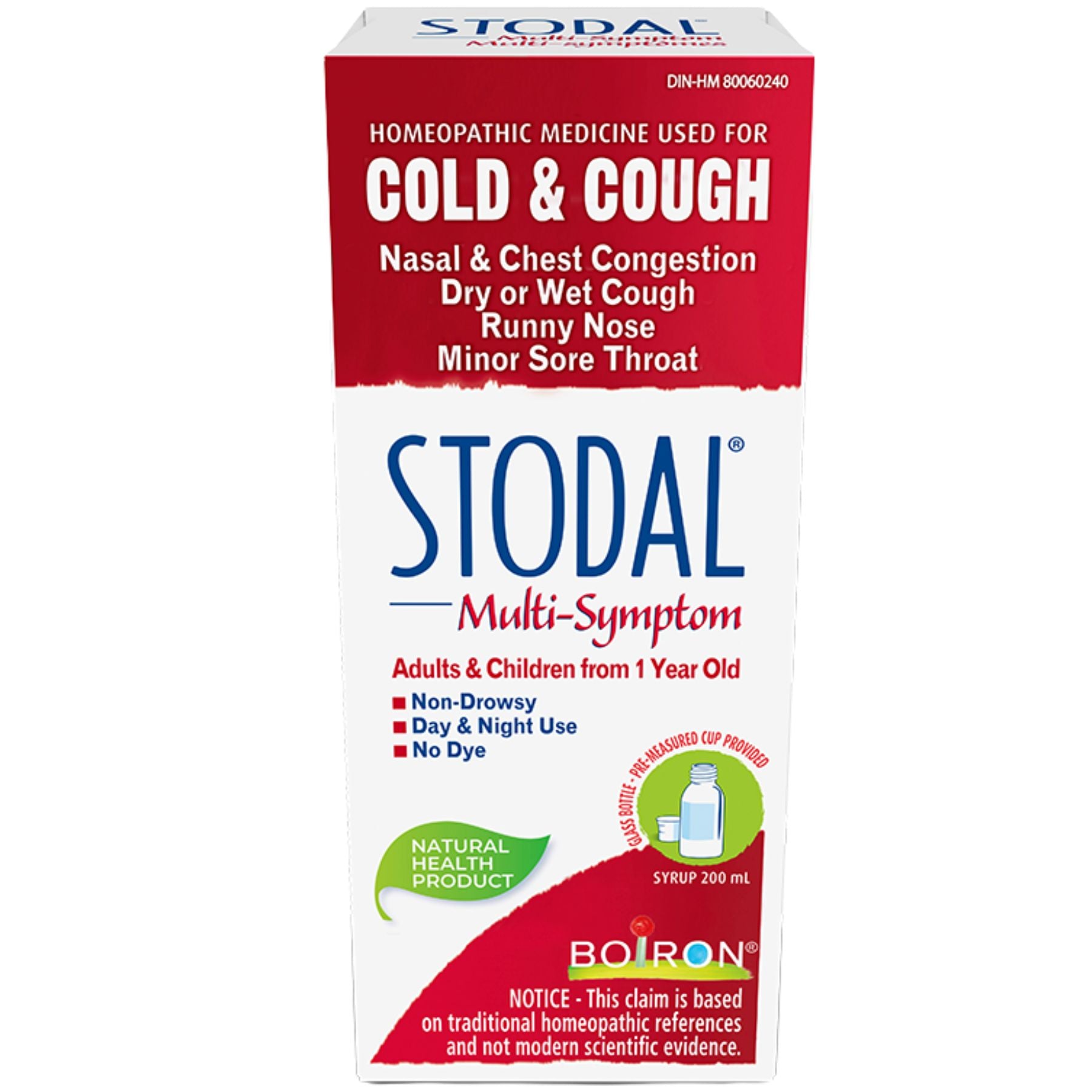 Boiron Adult Stodal Multi-Symptom Cough Syrup 200ml