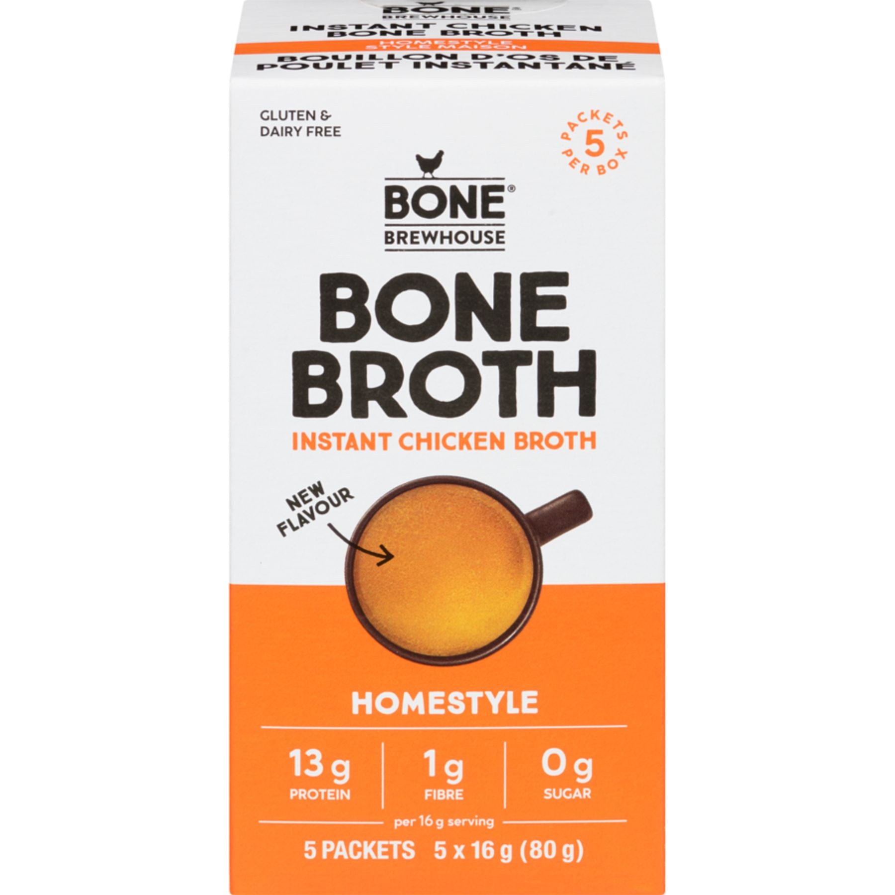 Bone Brewhouse Instant Bone Broth Homestyle Chicken 80g (5x16g)