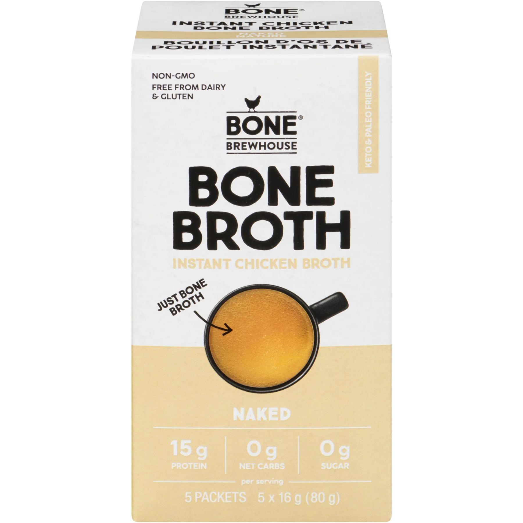 Bone Brewhouse Instant Bone Broth Unflavoured 80g (5x16g)