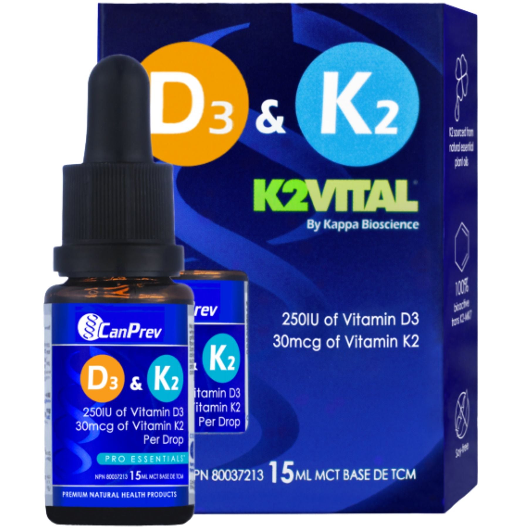 CanPrev D3 & K2 Drops – MCT base 15mL