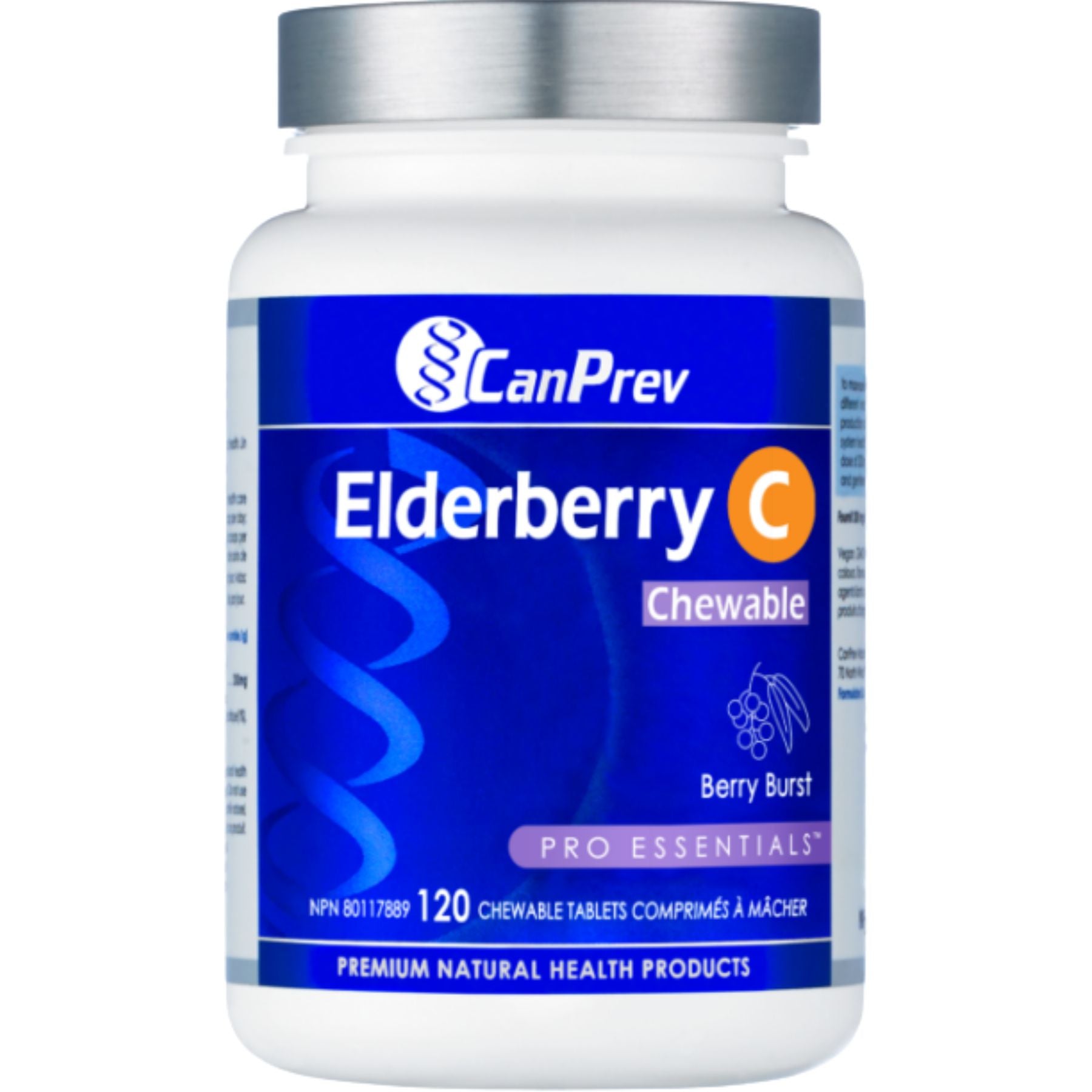 CanPrev Elderberry C Chewable Berry Burst 120s