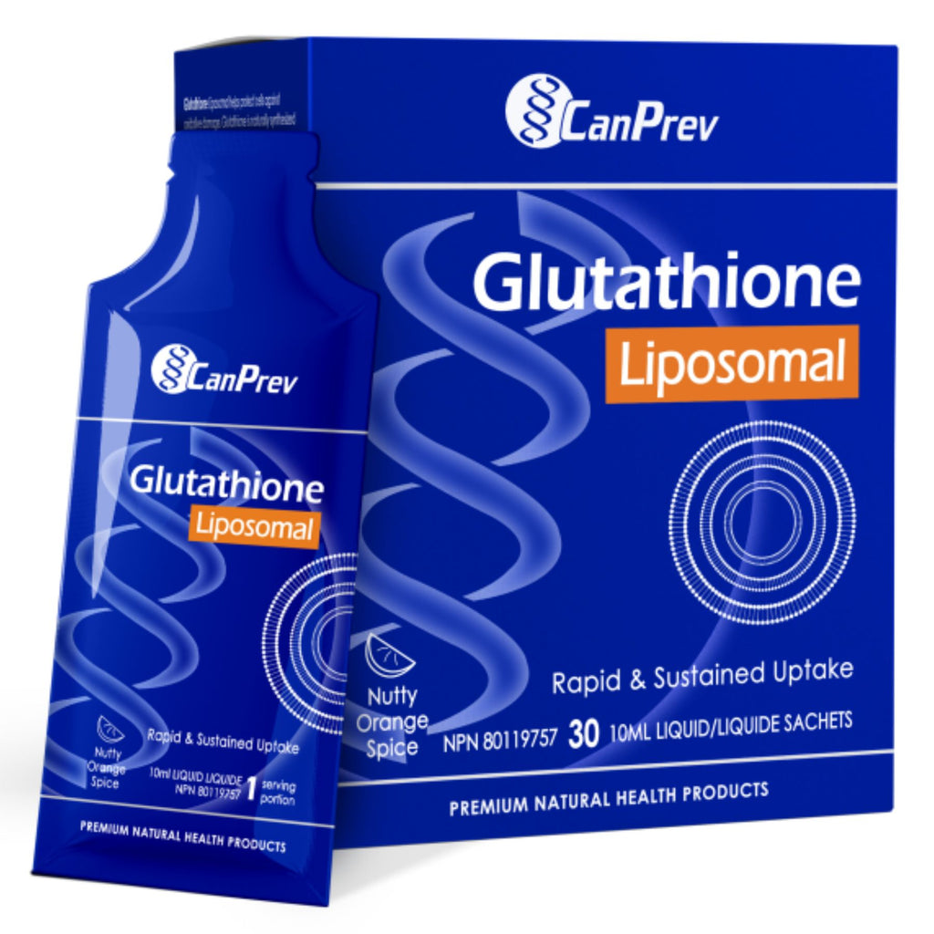 canprev glutathione Liposomal Liquid Supplement, 30 Sachets 30-Day Supply - Nutty Orange Spice Flavor - L Glutathione for Antioxidant and Liver Support - Efficient Absorption CanPrev Liposomal Glutathione Nutty Orange