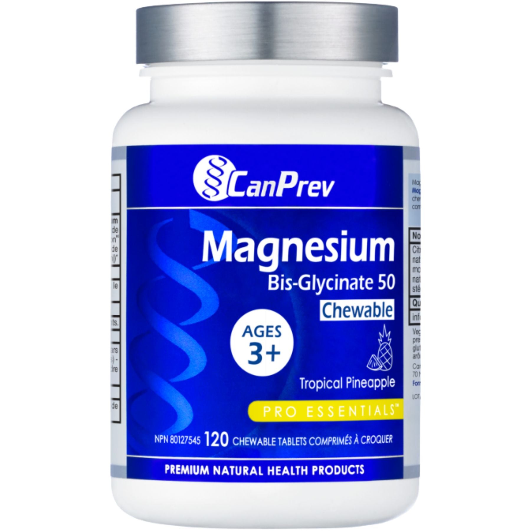 CanPrev Magnesium Bis·Glycinate 50 Chewable, Tropical Pineapple 120s