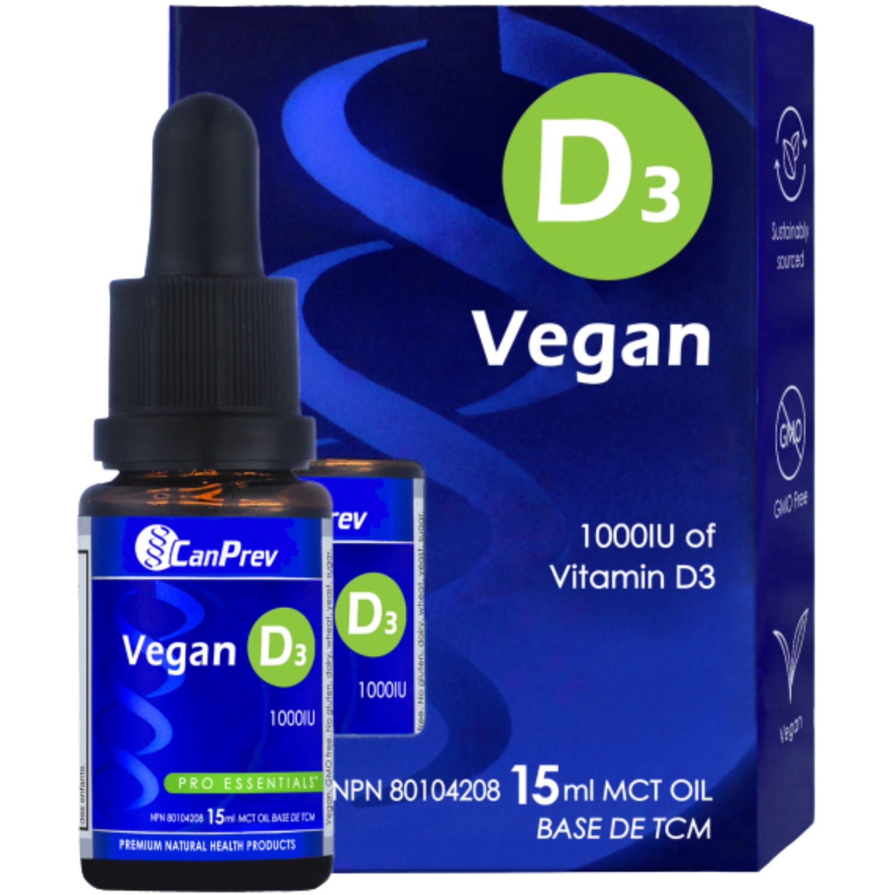 CanPrev D3 Drops 1000IU - Vegan 15mL