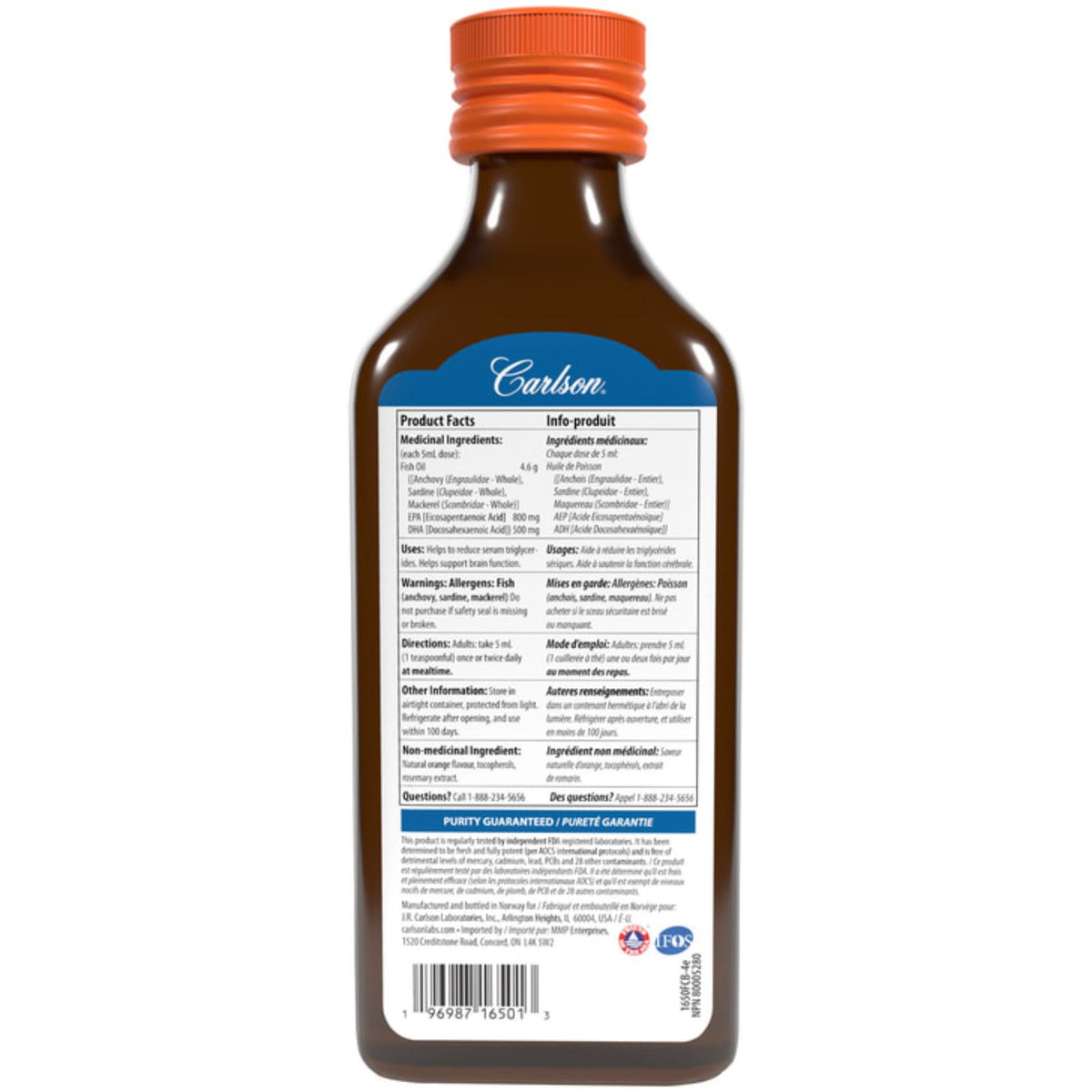 Carlson The Very Finest Fish Oil Liquid - Orange 200 ml
