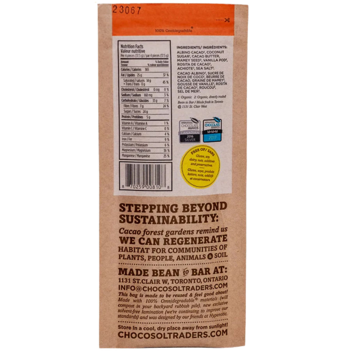 Chocosol Chocosol Jaguar Pure 75% Dark Chocolate 75g - Fiddleheads Health and ...
