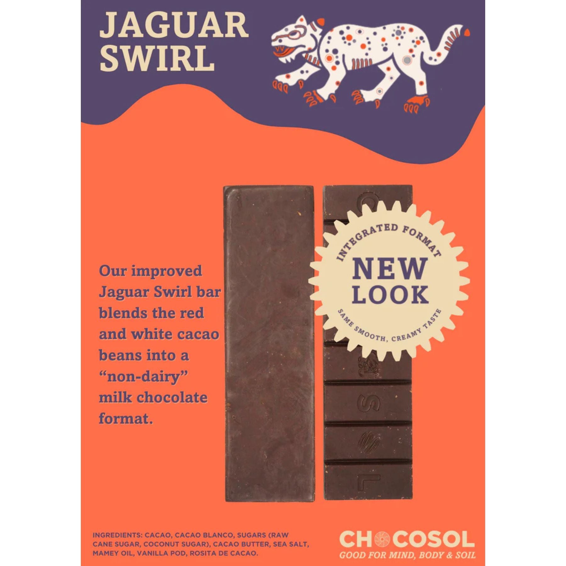 Chocosol Chocosol Jaguar Swirl 68% Dark Chocolate 75g - Fiddleheads Health and ...
