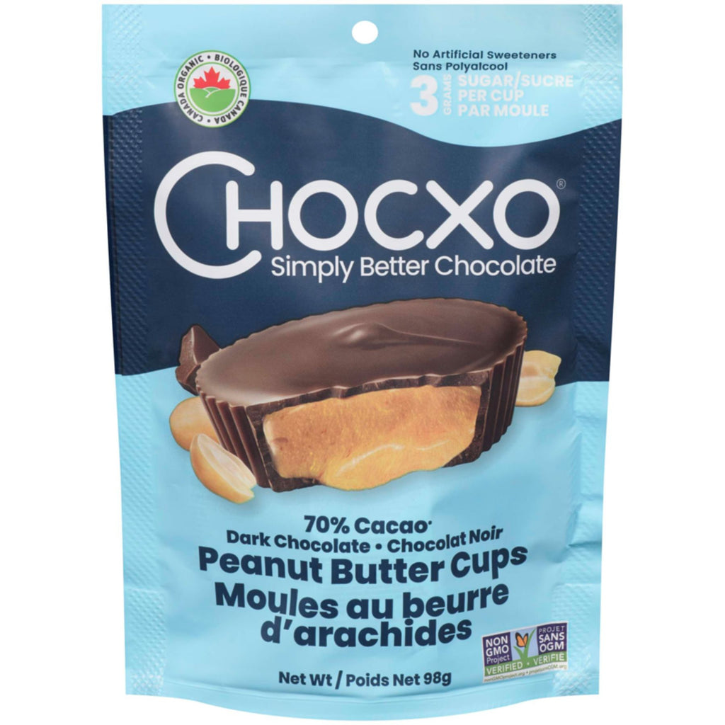 ChocXO Dark Chocolate Peanut Butter Cups 98g - Fiddleheads Health