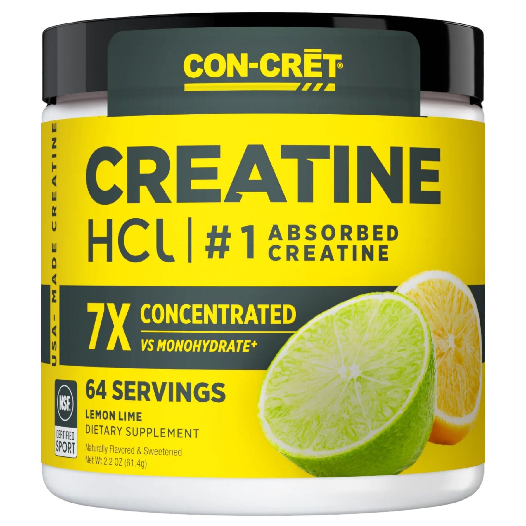 Con-Cret Creatine HCl Powder Lemon Lime 61.4g (64 servings)