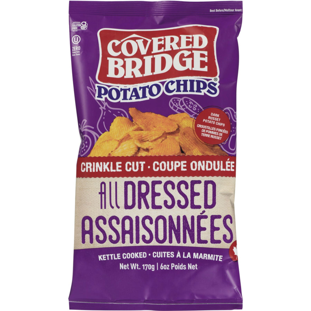 Covered Bridge All Dressed Crinkle Cut Potato Chips 170g