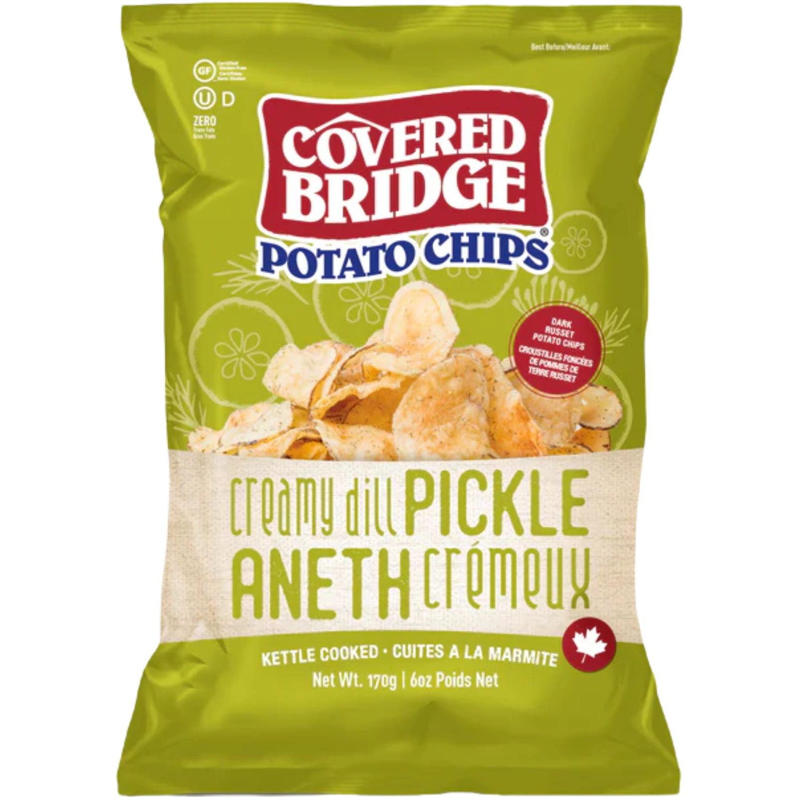 Covered Bridge Creamy Dill Pickle Potato Chips 170g