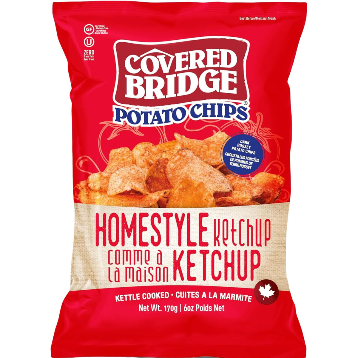 Covered Bridge Homestyle Ketchup Potato Chips 170g