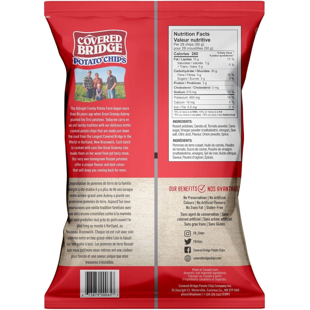 Covered Bridge Homestyle Ketchup Potato Chips 170g