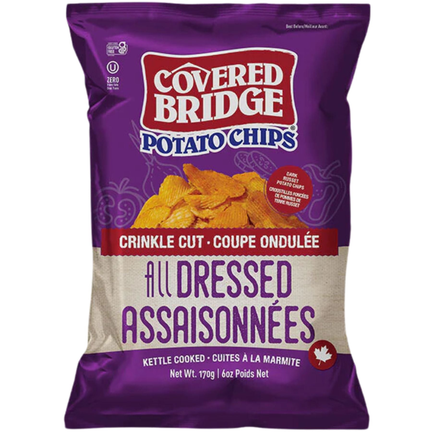 Covered Bridge All Dressed Crinkle Cut Potato Chips 170g