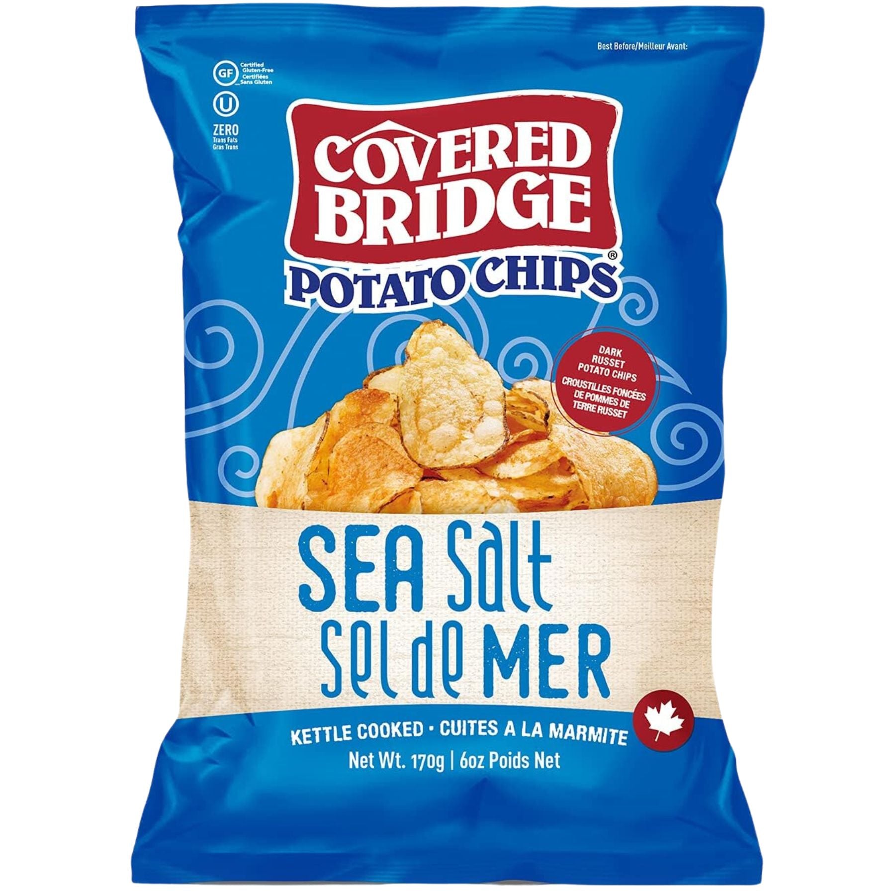 Covered Bridge Sea Salt Potato Chips 170g