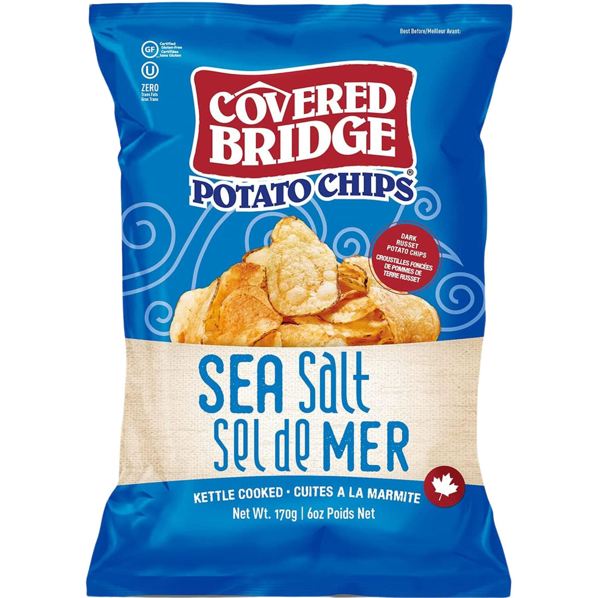 Covered Bridge Sea Salt Potato Chips 170g